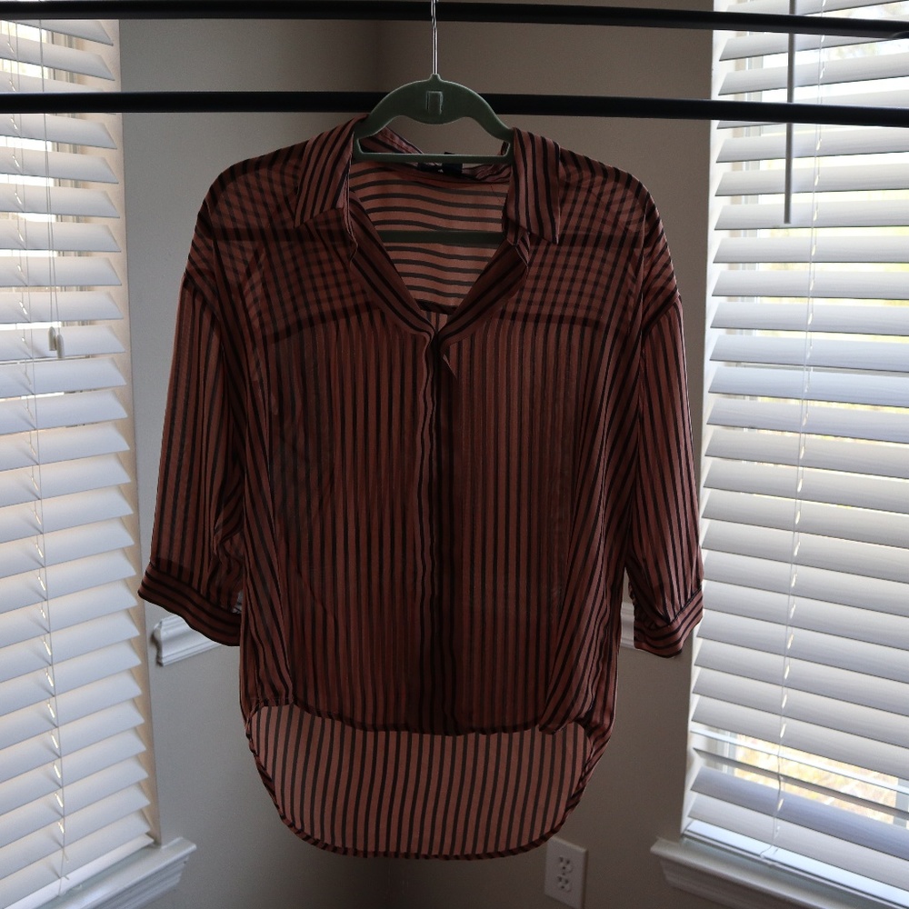 Black and Brown Striped Shirt